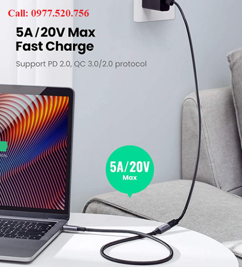 Cáp nối dài  USB Type-C 3.1 dài 0,5m Ugreen 80810 dây bọc dù